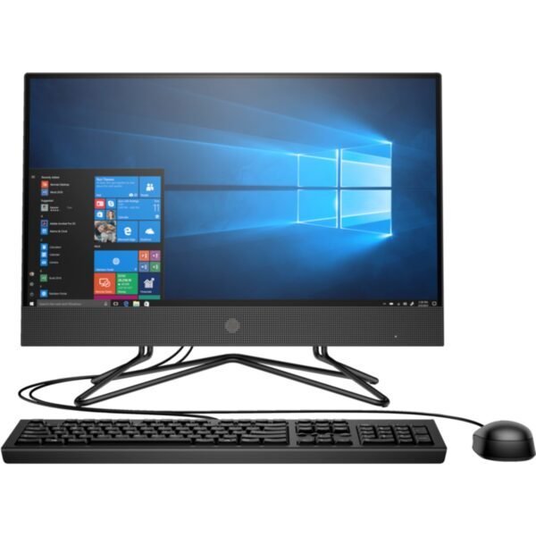 Bureau All-in-One HP 200 G4 – i5, 8 Go RAM, 512 Go SSD, 22", DOS, non tactile, noir