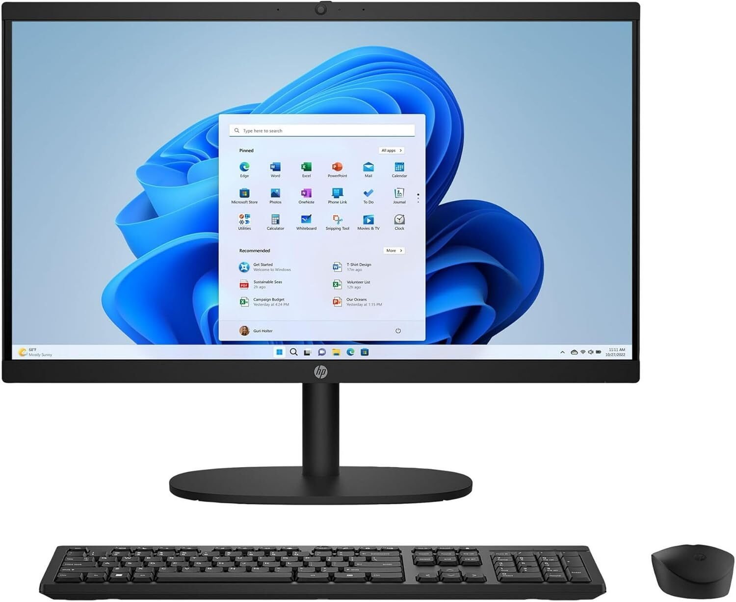 Ordinateur de bureau All-in-One 22-dg0013 – écran 22", Intel Core i3 13e génération, 8 Go RAM, SSD 512 Go, noir