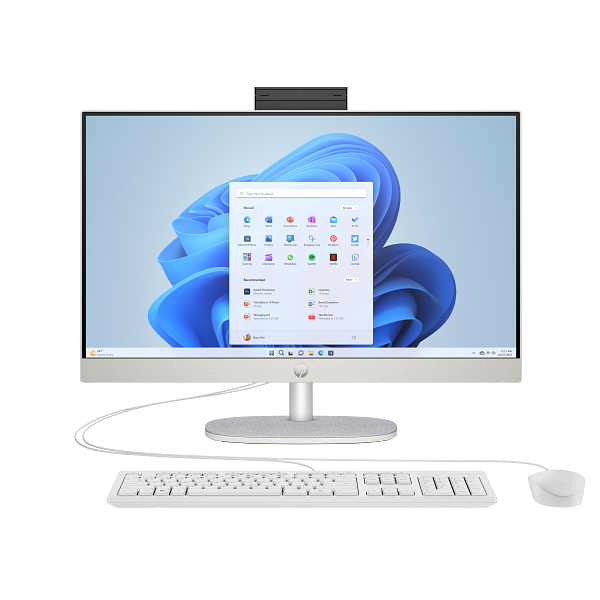 HP All-in-One 24 CR0342NH i5 – 8 Go RAM, 512 Go SSD, Écran tactile 24", Blanc, DOS