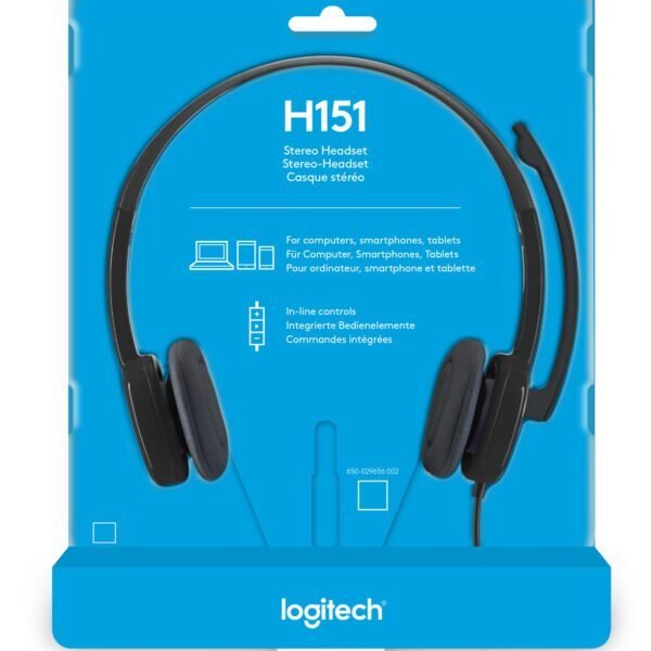 Casque Filaire Logitech H151 avec Microphone – Prise Jack 3,5 mm