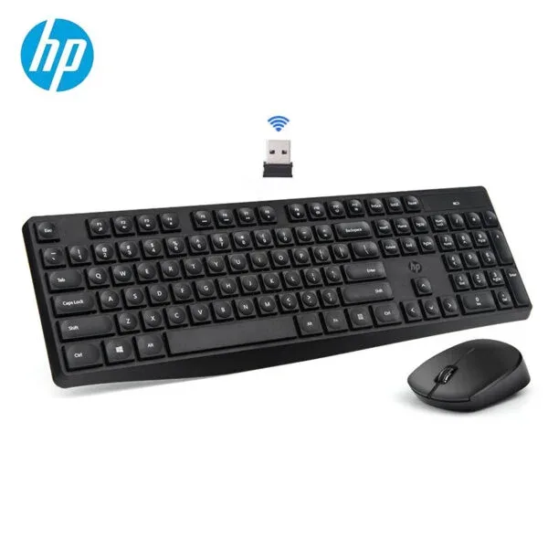 Clavier + Souris Sans Fil HP CS10 AZERTY Français d’Origine – Noir (Provenance France) – Image 2