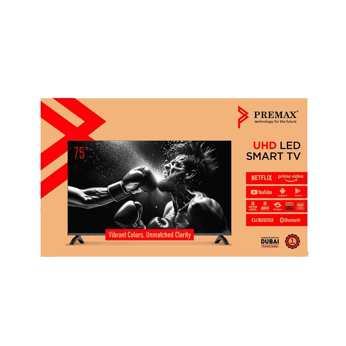 Télévision LED Premax Smart Android UHD 4K 75 pouces – PM75UHD4KVR – Image 2
