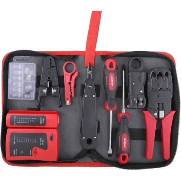 Kit d’outillage réseau – Pince à sertir + Testeur de câble + Accessoires complets