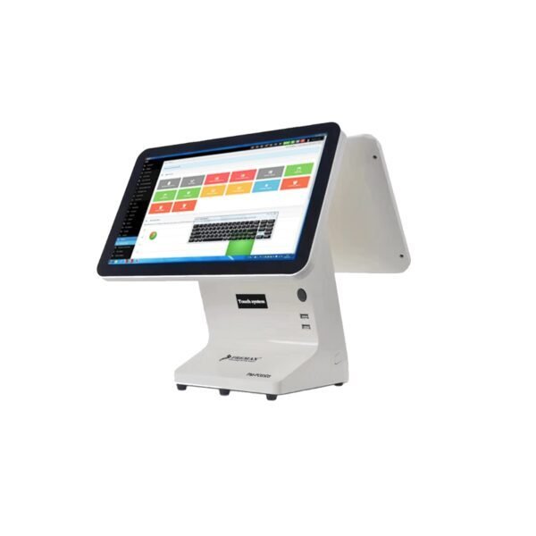 Caisse enregistreuse pos Premax Double Écran Tactile PM-POS15DP – Intel Core i3 / 4GB RAM / SSD 256GB / WiFi – Noir