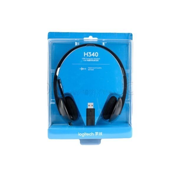 Casque Filaire Logitech H340 USB avec Micro – Audio Stéréo Clair pour PC et Télétravail