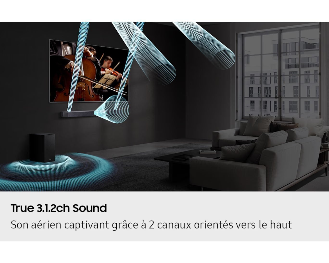 Barre de son Samsung HW-Q600F 3.1.2 canaux avec caisson de basses sans fil – Image 4