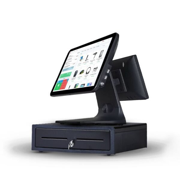 Caisse enregistreuse pos Premax Double écran I3 / 4GB / 256GB SSD Tactile PM-POS15D Wifi – Noir