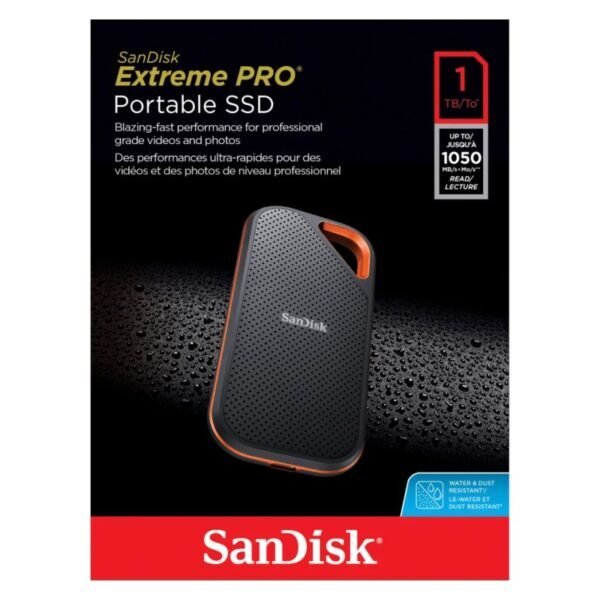 Disque SSD externe SanDisk Extreme 1 To USB-C – Jusqu’à 1050 MB/s
