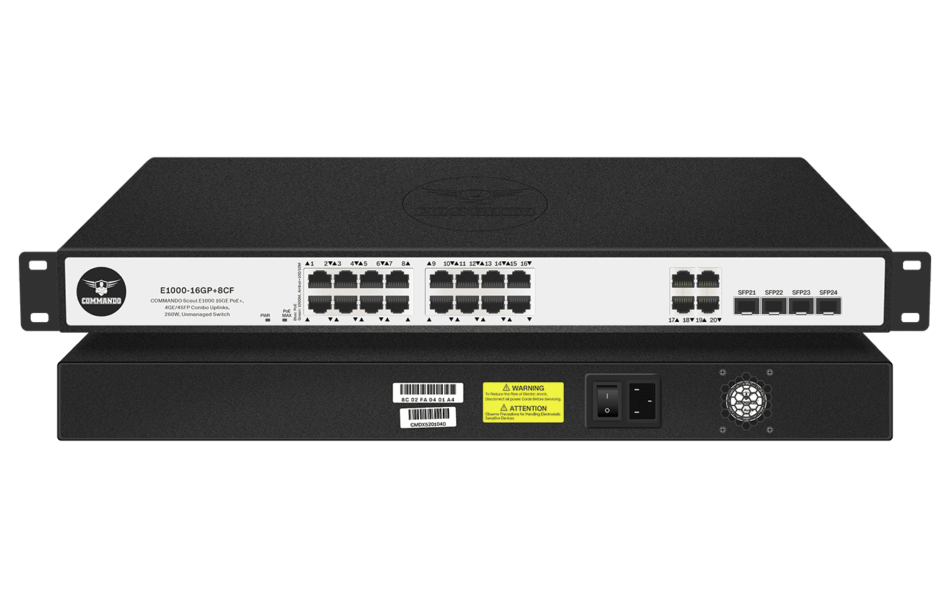 SWITCH COMMANDO SCOUT E1000 16 GE PoE+, 4GE / 4SFP
