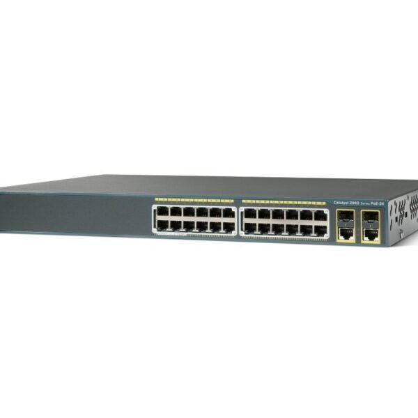 Switch Cisco Catalyst C2960 Manageable – 24 Ports PoE avec Ports SFP – Non Gigabit