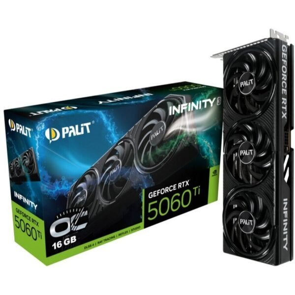 Carte graphique Palit Dual GeForce RTX 5060 Ti 16 Go GDDR7 PCI Express (7506T019T1-GB2061S)