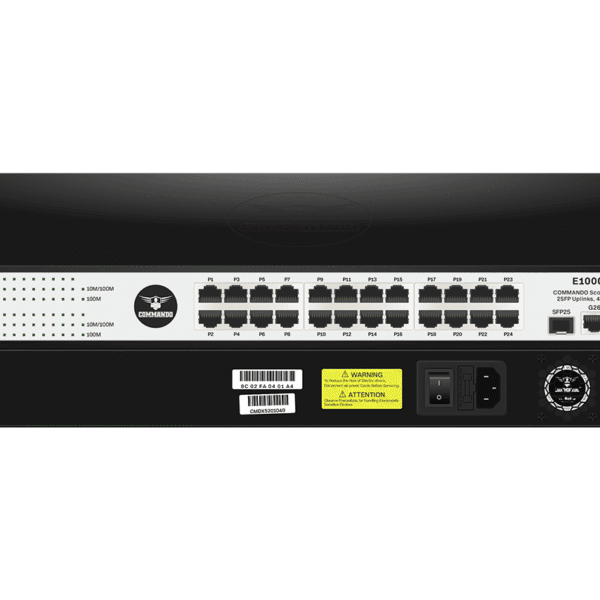 Switch Commando Scout E1000 24P POE+ 2GE / 2SFP – 24 Ports Fast Ethernet
