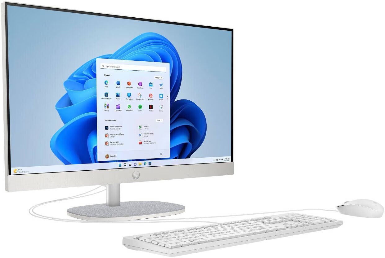 HP All-in-One 24-cr0342nh i5 13e génération, 8 Go RAM, 512 Go SSD, écran tactile 24", blanc, DOS – Image 2