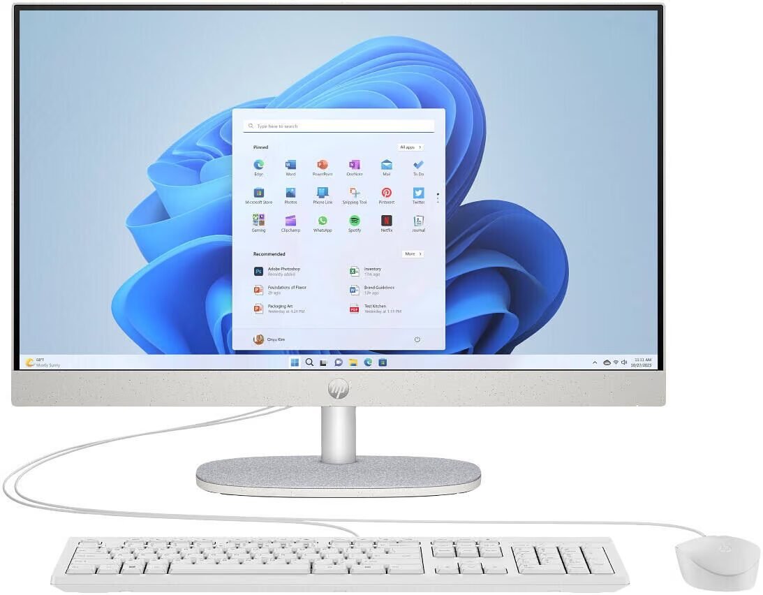 HP All-in-One 24-cr0342nh i5 13e génération, 8 Go RAM, 512 Go SSD, écran tactile 24", blanc, DOS