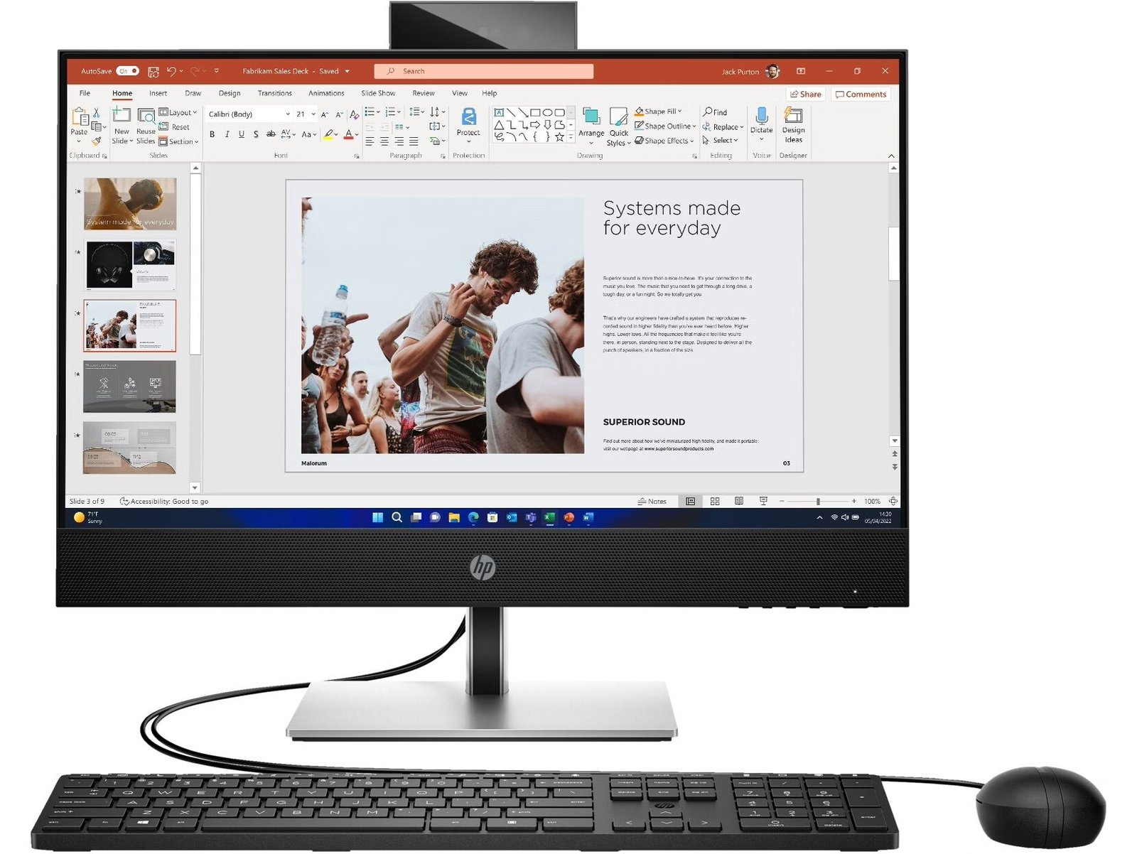 HP ProOne 440 G9 – Tout-en-un 23,8" tactile, Intel Core i7-13700T, 16 Go, SSD 512 Go, Windows 11 Pro