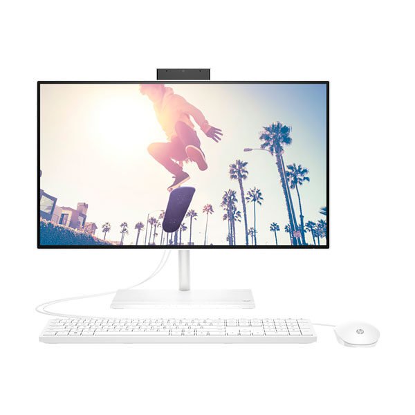 Ordinateur tout-en-un HP 24-CB1023NH – Core i5 12e génération, 8 Go, SSD 512 Go, écran tactile 24", FreeDOS, blanc